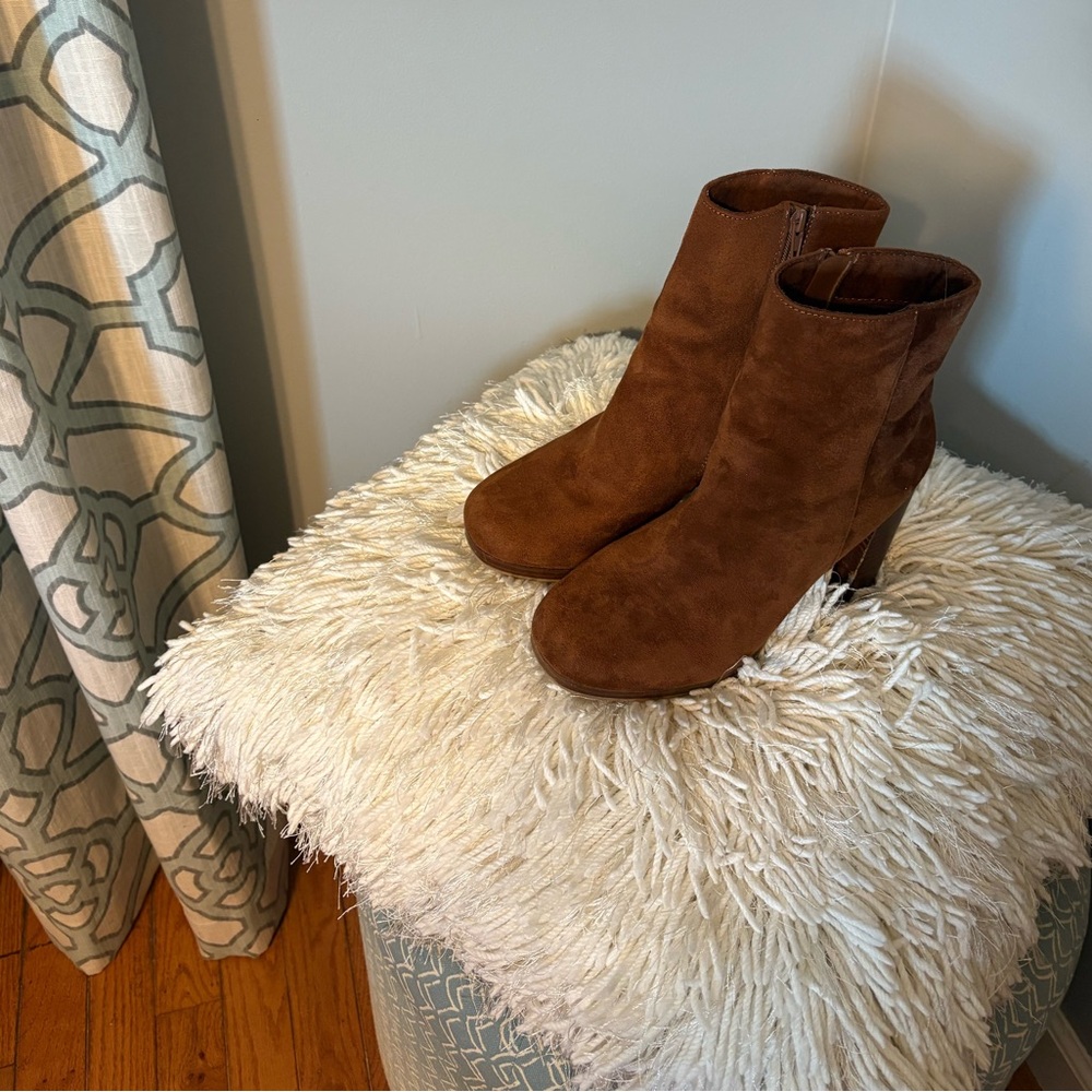 Brown  faux Suede Ankle Boots